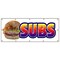 Signmission SUBS BANNER SIGN submarine hero hoagie shop signs sandwich B-120 Subs - alternate 1